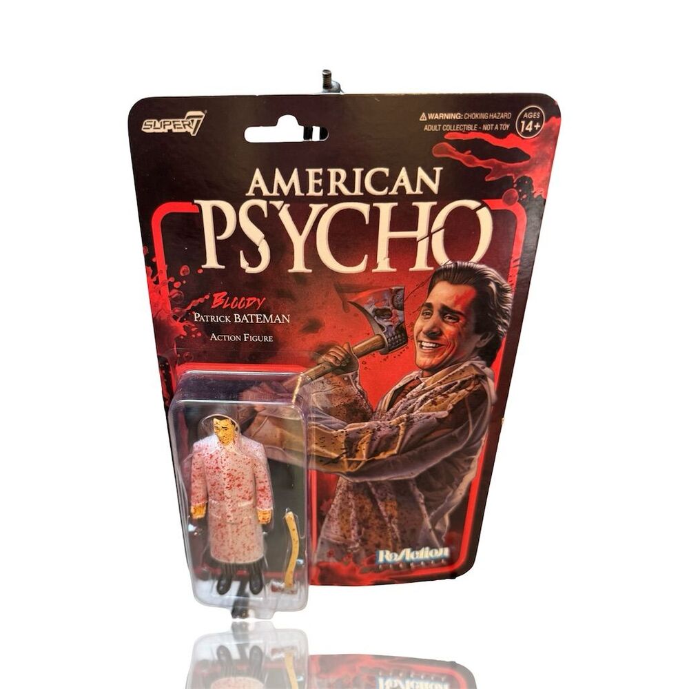 Super7 American Psycho Patrick Bateman 3.75" ReAction Figure w/ Raincoat